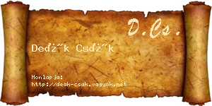 Deák Csák névjegykártya
